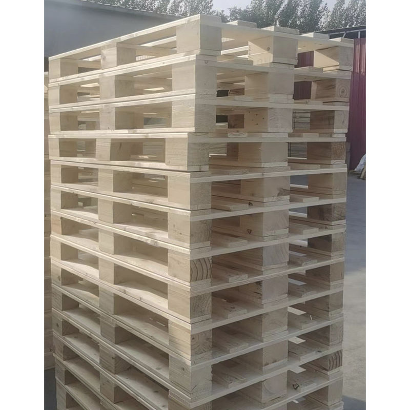 Αποθήκευση σε αποθήκη 4 οδοι Block Palette ενισχυμένη ανθεκτική θερμικά επεξεργασμένες ξύλινες παλέτες